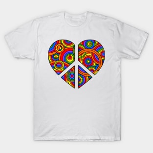 Rainbow Peace and Love Art T-Shirt